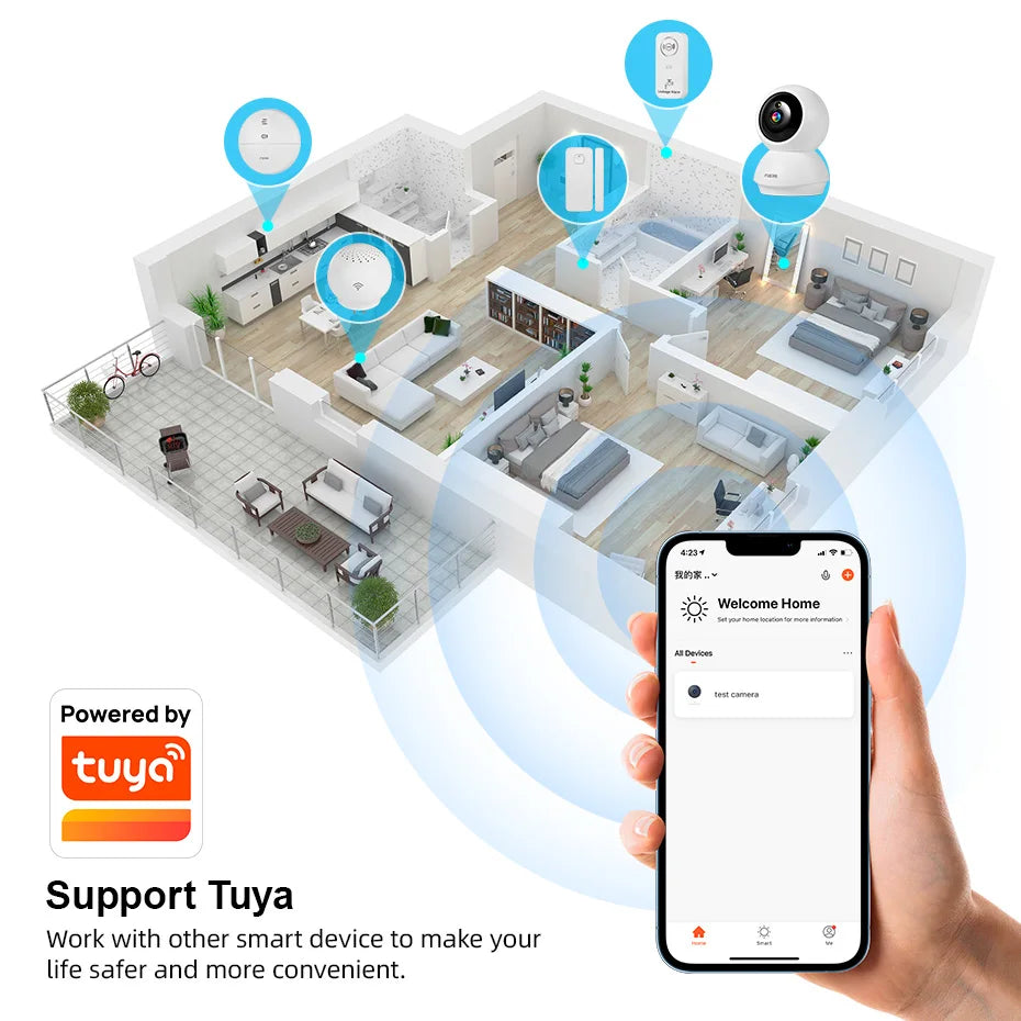 Tuya Smart WiFi IP Pets Camera Home Security Dog Cats Camera 4K 8MP HD Video Night Vision Surveillance AI Alerts Mini Camera
